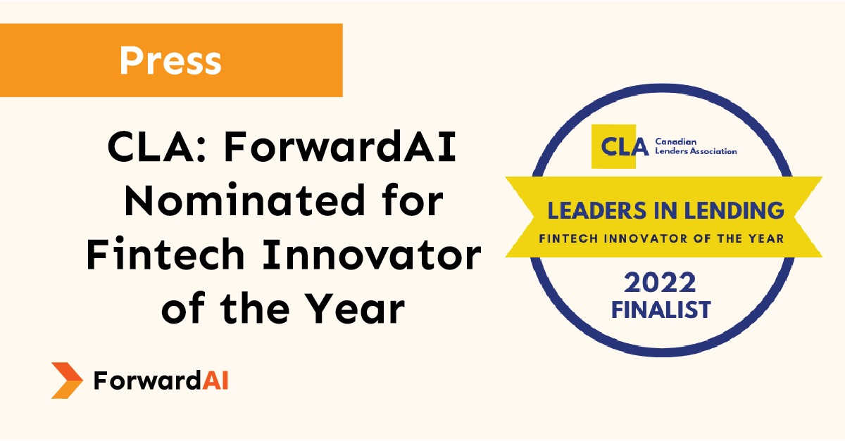 ForwardAI is a finalist in the CLA's fintech innovator of the year award