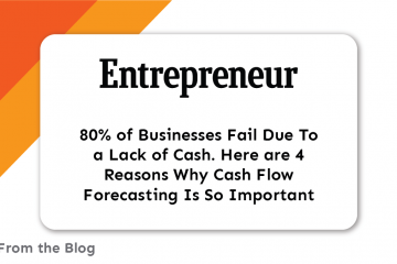 Blog: 80% of Businesses Fail Due To a Lack of Cash. Here are 4 Reasons Why Cash Flow Forecasting Is So Important title card